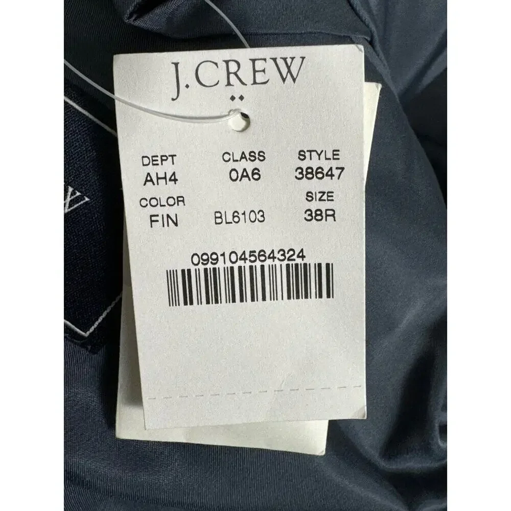 NWT J. Crew Mens Thompson Suit‎ Jacket in Blue 38647 Size 38R